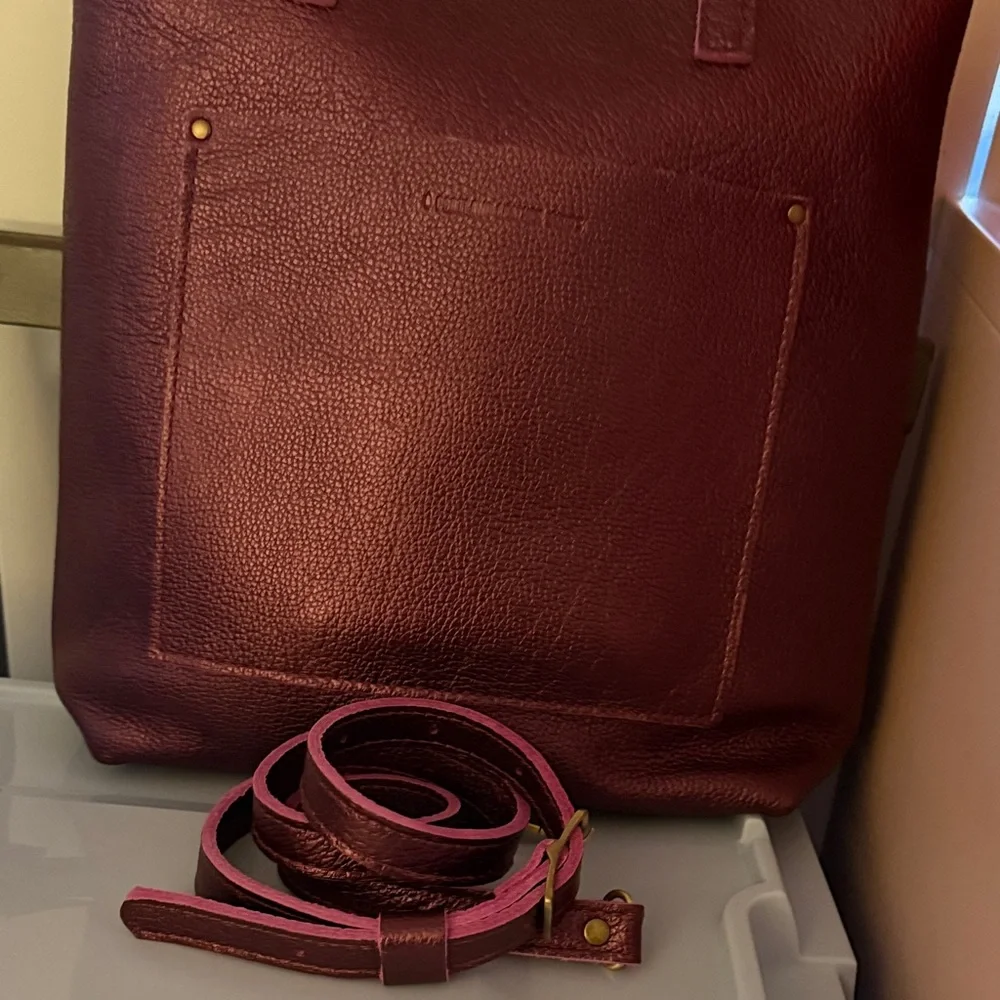 Portland Leather Goods - Full Size Cross Body zipper - ultraviolet - Picture 8 of 10